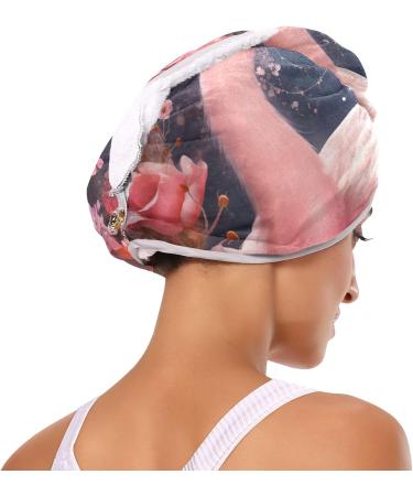 Beautiful Pink Flamingo Hair Towel 2 Pack | Super Absorbent Quick Dry Hair Turbans for Women & Girls - Buy Online on GoSupps.com