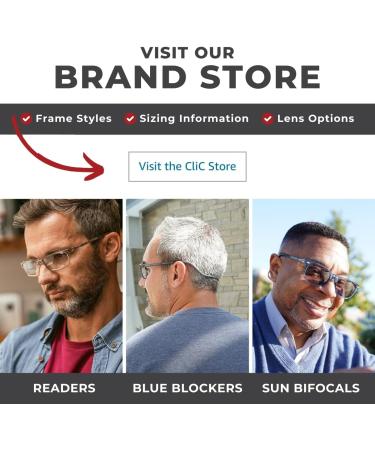 Clic Magnetic Reading Glasses for Men & Women | Computer Readers (Black 2.00x Magnification) Executive Style M-XL - Buy Online on GoSupps.com