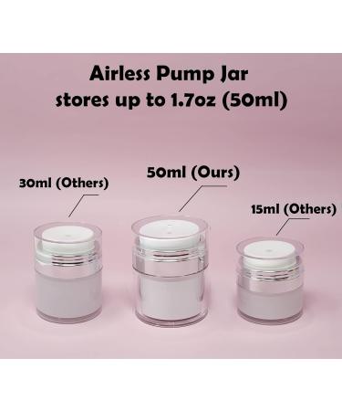 3-Pack Airless Pump Jars - 1.7 oz Refillable Cosmetic Cream Jars - Travel-Friendly Containers for Face Creams and Moisturizers - Buy Online on GoSupps.com