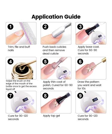 RARJSM Metallic Nail Art Gel Liner - Bronze Gold Mirror Chrome 3D Effect 8ml with Thin Brush for Home Salon | Soak Off & Curing - Buy Online on GoSupps.com