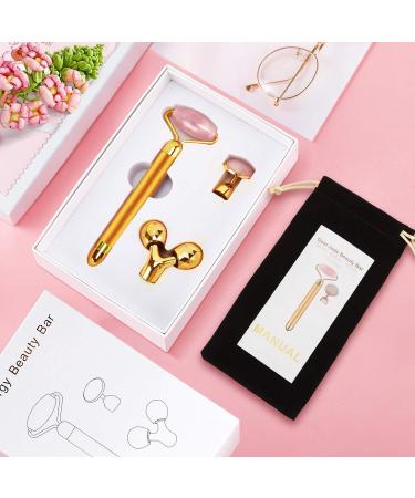 3-IN-1 Electric Jade Roller & 3D Facial Massager - Gold | Best International Shipping - Buy Online on GoSupps.com
