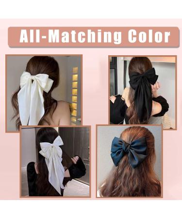 Gsxnkk Bow Hair Clips Big Bowknot Hairpin French Hair Clips Solid Color Hair Barrette Clips Soft Satin Silky Hair Bows for Women Girls (SetC) - Buy Online on GoSupps.com