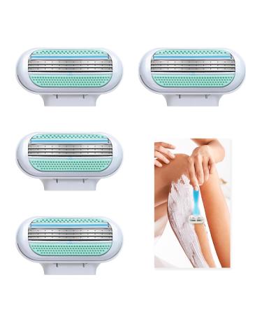 Eiaigky Venus 4-Pack Women's Razor Blades - Replacement Blades for Venus Razors - 3 Protective Pads with Moisturizer -