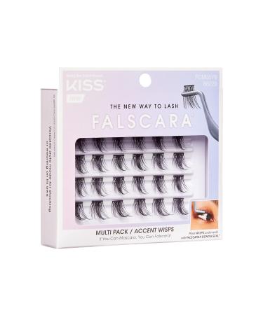 KISS FALSCARA False Eyelashes WISPS Multipack | Ultra Glam Invisible Reusable Lashes | Easy to Apply Split Tip Design | 24 Wisps - Buy Online on GoSupps.com
