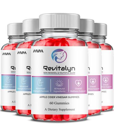 (5 Pack) Revitalyn Keto ACV Gummies Revitalyn Apple Cider Vinegar & Overall Health and Wellness Multivitamin Support Supplement Revitalyn Advanced Keto Support Formula Gummy Supplement (300 Gummies)