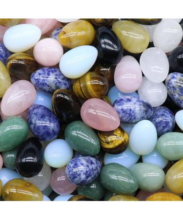 Set of 20 Mini Crystal Mix Eggs Polished Tumbled Rock for Healing and Meditation Variety Crystals Stone Easter Eggs Healing Crystals Eggs - Buy Online on GoSupps.com