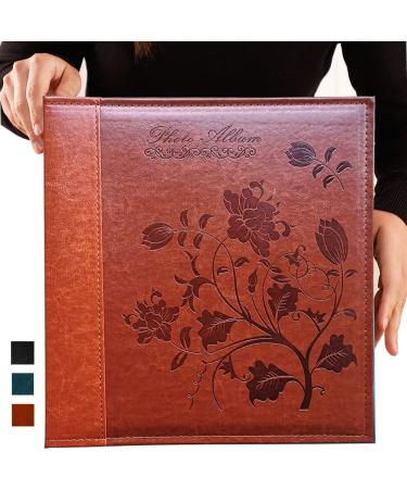 Totocan 4x6 Photo Album 600 Pockets, Extra Large Capacity Picture Album with Vintage Leather Cover, Family, Baby, Wedding Album (Red Brown)