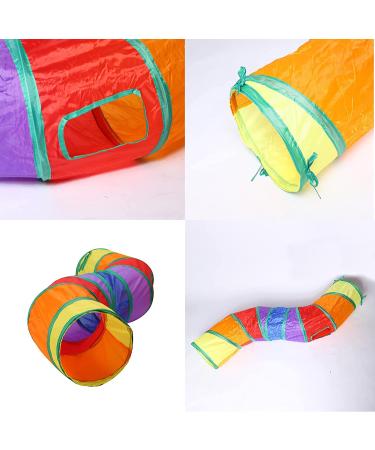 Interactive Cat Tunnel Toy for Indoor Cats - Collapsible S-Style Rainbow Design - Buy Online on GoSupps.com