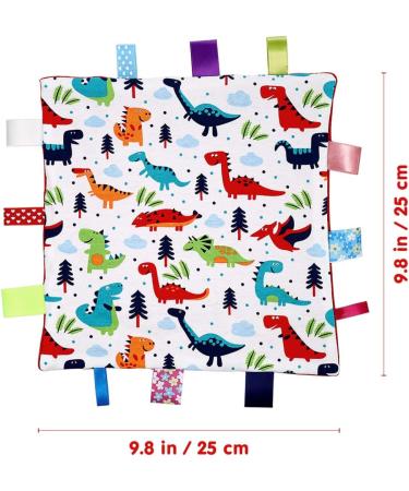 NUOBESTY Baby Security Tag Blanket - Dinosaur Pattern Taggy Blanket for Newborns - Buy Online on GoSupps.com