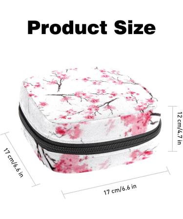 GIAPB Period Bag Sanitary Napkin Storage & Travel Makeup Pouch - Spring Pink Peach Blossom Color - Buy Online on GoSupps.com