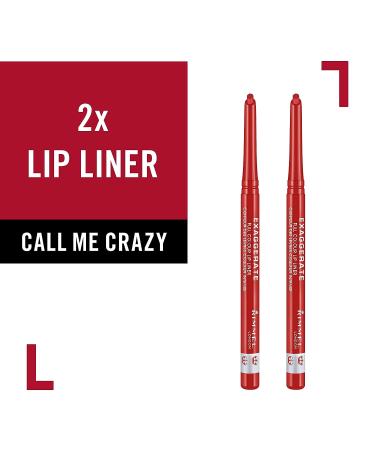Rimmel Exaggerate Lip Liner Pack of 2 - Call Me Crazy (2 Count) - Buy Online on GoSupps.com