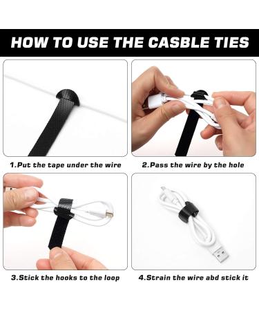HAVE ME TD Reusable Cable Ties - 4+6+8+10inch - Black - 150PCS - Buy Online on GoSupps.com