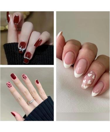 AILLSA Red Gel Nail Polish Set Burgundy Red White Sparkle Gel Polish with Base and Top Coat Valentine's Day Gift Red Sliver Glitter Nail Polish Gel Winter colors Soak Off U V Gel Starter Kit A6-candy Cane - Buy Online on GoSupps.com