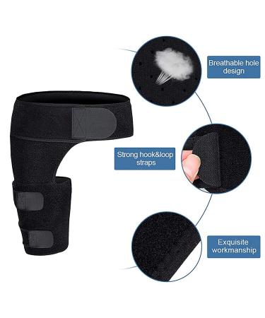 Adjustable Hip Thigh Brace for Sciatica Pain Relief - Compression Support Wrap for Men & Women - Fits Right & Left Leg - Black - Buy Online on GoSupps.com