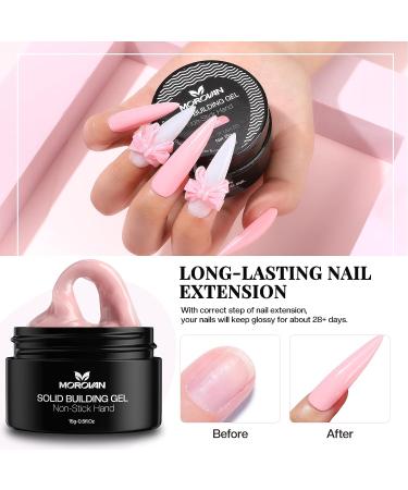 Morovan Solid Nail Gel Kit - 5 Colors Sculpture Builder Gel for Salon-Quality Nail Extensions, Non-Sticky & Easy to Mold with 3D Silicone Pen - Ideal for Home & Professional Use - Buy Online on GoSupps.com