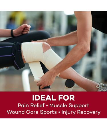 Dealmed Compression Bandages 3 Inch with Clip Closure - Stretch Elastic Wraps for Injuries & Wound Care - Pack of 2 - Buy Online on GoSupps.com