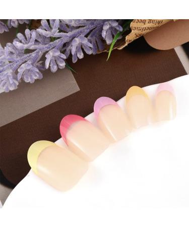 Sethexy Snake Line False Nails - 24 Stunning Abstract Oval Acrylic Nail Tips in Pink for Women & Girls - Easy Press-On Fingernails - Buy Online on GoSupps.com