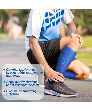 Chivao 2 Pairs Calf Support Brace for Shin Splint Compression - Pain Relief for Men and Women (Blue/Black) - Buy Online on GoSupps.com