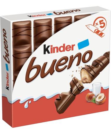  Italian Gourmet E.R. Kinder Bueno Chocolate and Hazelnut Snacks A Waffle Filled with Hazelnut Cream Filled with Chocolate Wrapped for Kids 3 Packs of 107g + Italian Gourmet Polpa 400g - Buy Online on GoSupps.com