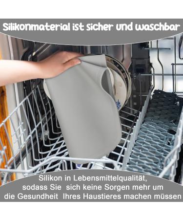 Newofview Waterproof Pet Feeding Mat - 2 Pieces Slipproof Silicone for Dogs & Cats 48x30cm - Gray Bowl Pad - Buy Online on GoSupps.com