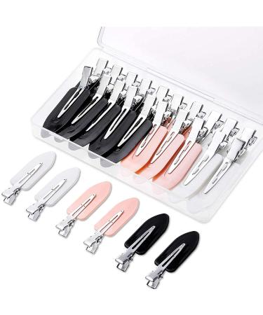 Gingbiss 20 Pcs No Bend Hair Clips  No Crease Hair Clips Curl Pin Clips with Storage Box for Hairstyle Bangs Waves Makeup Application Stainless Steel