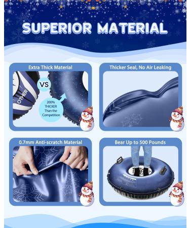 QPAU 50 Inch Inflatable Snow Tube for Kids and Adults - Heavy Duty Sled with 0.7mm Thickness - Buy Online on GoSupps.com
