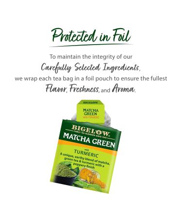 Bigelow Tea Matcha Green Tea with Turmeric Caffeinated 18 Count Box - Pack Of 6 - Buy Online on GoSupps.com