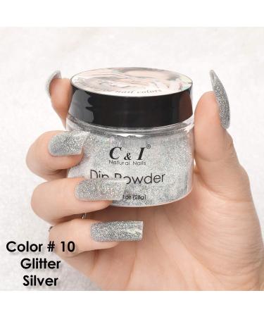 Dip Powder Color No.10 Glitter Silver Pearl Shine Color System Nail Gel Effect 1 oz - Buy Online on GoSupps.com