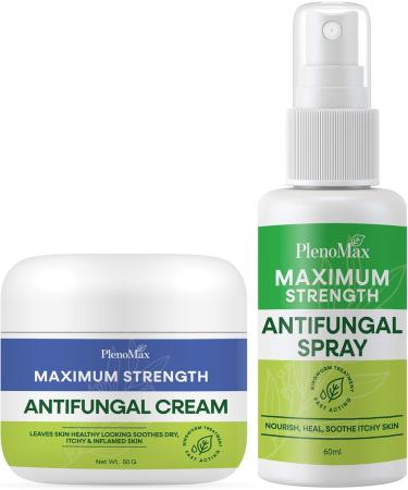 PLENO Ringworm Treatment - Antifungal Spray & Cream for Jock Itch Eczema Tinea Versicolor Athletes Foot | Fast Relief for Rash & Itchy Skin - Buy Online on GoSupps.com