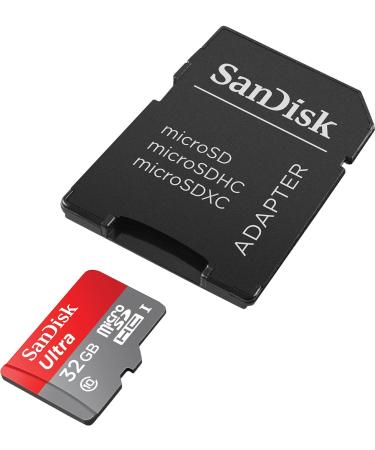 SanDisk Ultra 32GB microSDHC UHS-I Card with Adapter - Silver, 32GB Standard Packaging - Buy Online on GoSupps.com