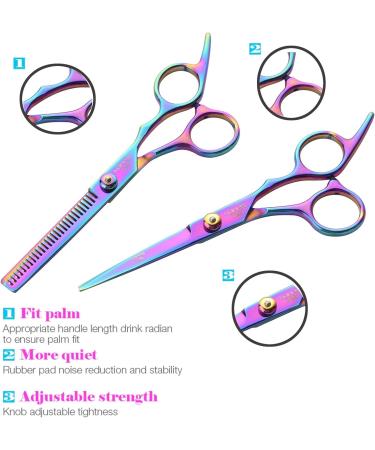 Professional 8 Pcs Hair Cutting Scissors Kit - Stainless Steel Shears Set for Barber & Pet Grooming - Thinning/Texturizing Scissors, Razor Comb Clip - Home Salon Use - Buy Online on GoSupps.com