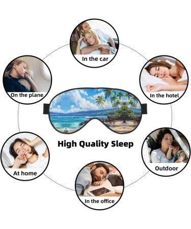 Hawaii Beach Print Ultra-Soft Light-Blocking Eye Mask | Optimal Comfort for Restful Sleep - Buy Online on GoSupps.com