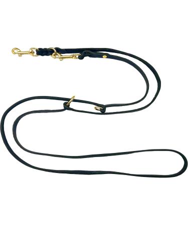 Buy Dogeleine Fat Leather & Brass Leash for Small & Large Dogs - Adjustable Double Linen 2m/2.40m/2.80m/3.50m/5m - Black (2m x 12mm) - International Shipping Available - Buy Online on GoSupps.com