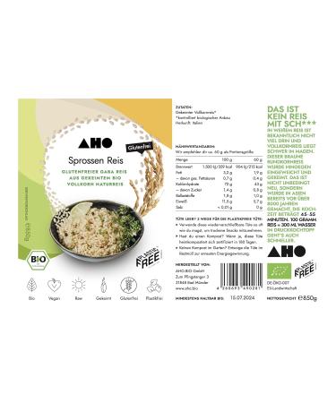 AHO Organic Sprouted Rice 850g - Whole Grain Brown Rice & GABA Rice | Healthy Superfood - Buy Online on GoSupps.com