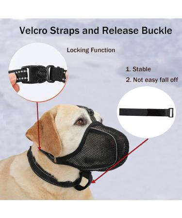 Breathable Muzzle for Large Dogs | Adjustable Reflective Dog Mask | XL Basket Muzzle to Prevent Biting & Chewing - Buy Online on GoSupps.com