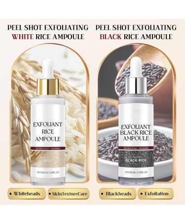 Peel Shot Glow Rice Ampoule Duo Exfoliant Visage Peeling Visage Exfoliant au Riz Noir et Blanc exfoliant Doux Nettoie en Profondeur les Pores Am liore la peau Rugueuse 2 * 100 ML - Buy Online on GoSupps.com