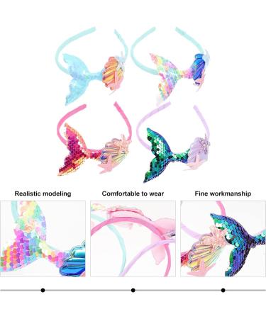 ABOOFAN Mermaid Headband Set - 8Pcs Sequins Fish Tail Hair Accessories for Girls | Kids Birthday Gifts & Sea Party Supplies - Buy Online on GoSupps.com