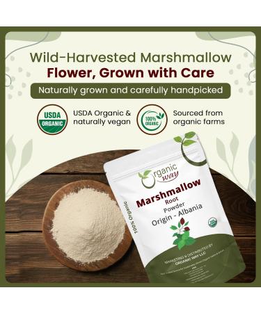 Organic Way Marshmallow Root Powder (Althaea Officinalis) - Herbal Tea | European Wild-Harvest | Organic & Kosher Certified | Vegan Non GMO & Gluten Free | USDA Certified | Origin - Albania (2Oz.) 2 Ounce (Pack of 1) - Buy Online on GoSupps.com