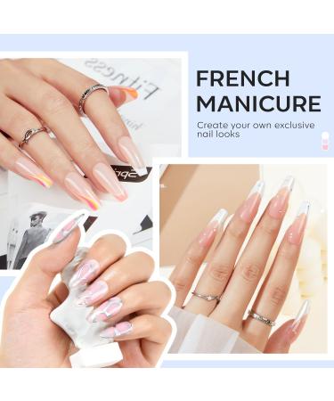 Modelones French Tip Nail Stamp - 6Pcs Silicone Double Head Stamper Kit for DIY French Manicure White - Buy Online on GoSupps.com
