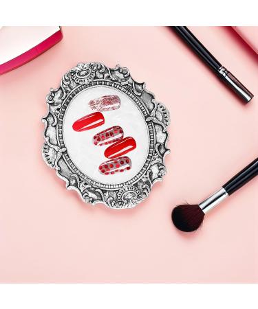  DEARMAMY 4 Piece Vintage Manicure Mixing Palette Durable Resin Non-Slip Display Board for Nail Polish Pigment Mixing Portable Versatile for Professional Nail Technicians - Buy Online on GoSupps.com
