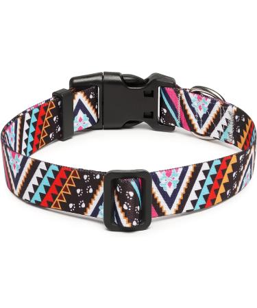Mercano Adjustable Dog Collar | Soft Nylon & Robust Pattern for Small & Medium Dogs & Cats - Ethnic Pink (L) - Buy Online on GoSupps.com