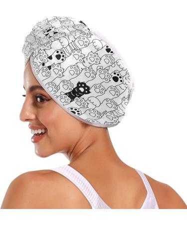 Hand Painted Paws Dry Hair Cap Set | 2-Piece Quick-Drying Towel & Button Headband | Super Absorbent & Soft Comfort | International Shipping Available - Buy Online on GoSupps.com
