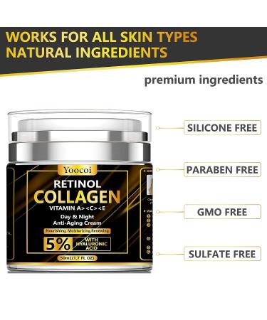 Men's Retinol Anti-Aging Face Moisturizer with Collagen & Hyaluronic Acid - 1.7oz - Buy Online on GoSupps.com