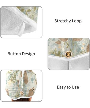 Buy Cute Sloths Hair Towel 2 Pack | Super Absorbent Quick Dry Hair Turbans for Women & Girls - Buy Online on GoSupps.com