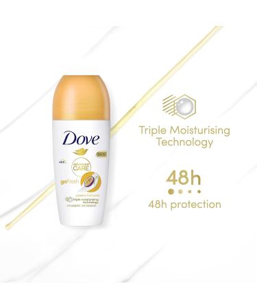 Dove Advanced Care Go Fresh Passion Fruit Scent Anti-perspirant Deodorant pack of 6 with Triple Moisturising technology roll-on for 48 hours of protection 50 ml Fresh 8.33 ml (Pack of 6) - Buy Online on GoSupps.com