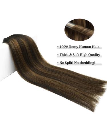 Doores Clip-In Hair Extensions: 50cm Balayage Dark Brown to Chestnut Brown - 120g Remy Real Hair | 7 Pieces Natural Look - Buy Online on GoSupps.com