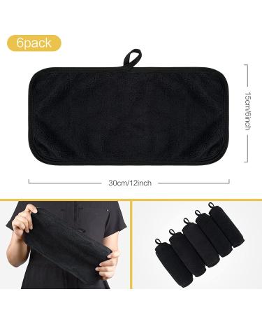Kinhwa 6-Pack Microfiber Make-up Remover Washcloths - Soft Absorbent Reusable Towels for Luxurious Facial Cleaning (Black 15x30cm) - Buy Online on GoSupps.com