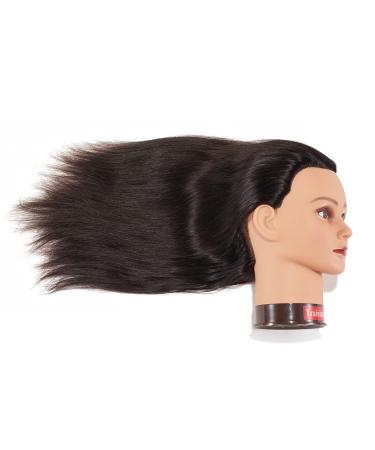 100% Human Hair Training Head 20-22 with Free Clamp - Natural Black | Ideal for Hair Styling Practice - Buy Online on GoSupps.com