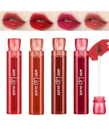 4 Pcs Pearlescent Plumping Lip Oil  Glow Lip Tint | Long-Lasting Lip Gloss Tint for Glowy  Hydrated Lips | Moisturizing  Non-Sticky Glossy Lip Stain  Long Lasting & Nourishing Lip Glow Oil