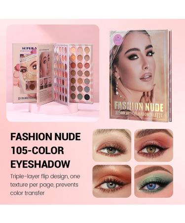 Palette De Fards Paupi res Cosm tiques Imperm ables 105 Couleurs Palette De Fards Paupi res En Forme De Livre | Finition Paillet e Mate | Pour Les Femmes Filles Halloween F te Quotidienne - Buy Online on GoSupps.com